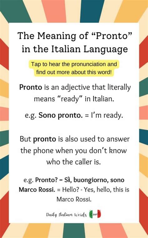 traduction pronto|pronto italian meaning.